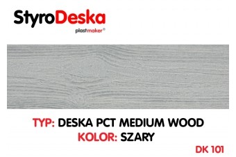 Profil drewnopodobny Styrodeska Medium Wood  kolor SZARY wymiar 14 cm x 200 cm x 1 cm      cena za 1 m2